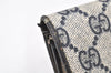 Authentic GUCCI Shoulder Clutch Bag Purse GG PVC Leather Navy Blue Junk 4035K