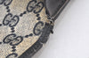 Authentic GUCCI Shoulder Clutch Bag Purse GG PVC Leather Navy Blue Junk 4035K