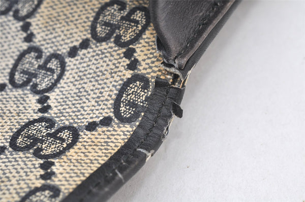 Authentic GUCCI Shoulder Clutch Bag Purse GG PVC Leather Navy Blue Junk 4035K