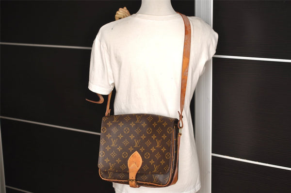 Authentic Louis Vuitton Monogram Cartouchiere GM M51252 Shoulder Bag Junk 4037I