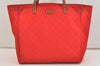 Authentic GUCCI Vintage Shoulder Tote Bag GG Nylon Leather 282439 Red 4037J