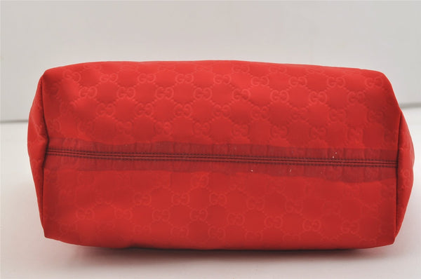 Authentic GUCCI Vintage Shoulder Tote Bag GG Nylon Leather 282439 Red 4037J
