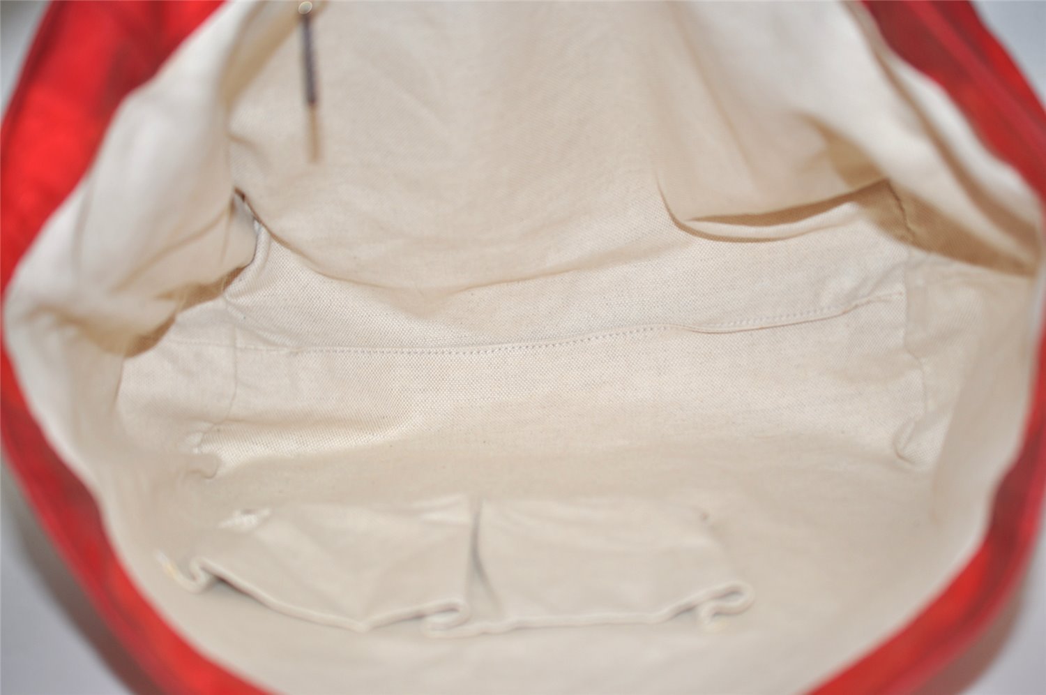 Authentic GUCCI Vintage Shoulder Tote Bag GG Nylon Leather 282439 Red 4037J