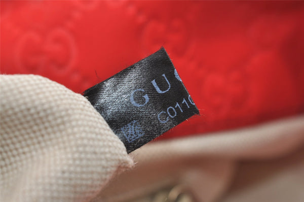 Authentic GUCCI Vintage Shoulder Tote Bag GG Nylon Leather 282439 Red 4037J