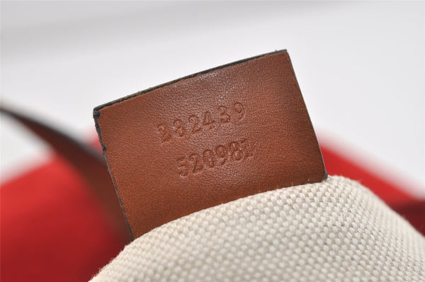 Authentic GUCCI Vintage Shoulder Tote Bag GG Nylon Leather 282439 Red 4037J