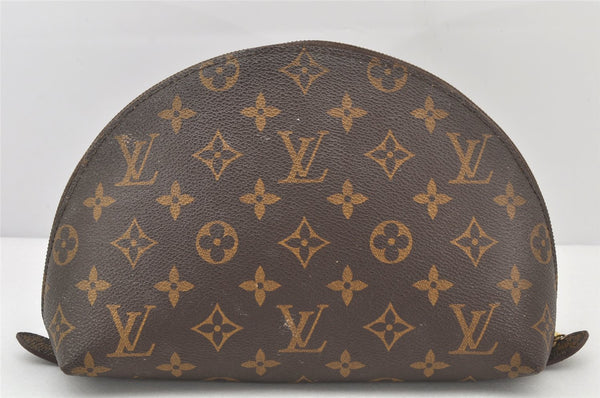 Auth Louis Vuitton Monogram Trousse Demi Ronde 23 Cosmetic Pouch LV Junk 4037K
