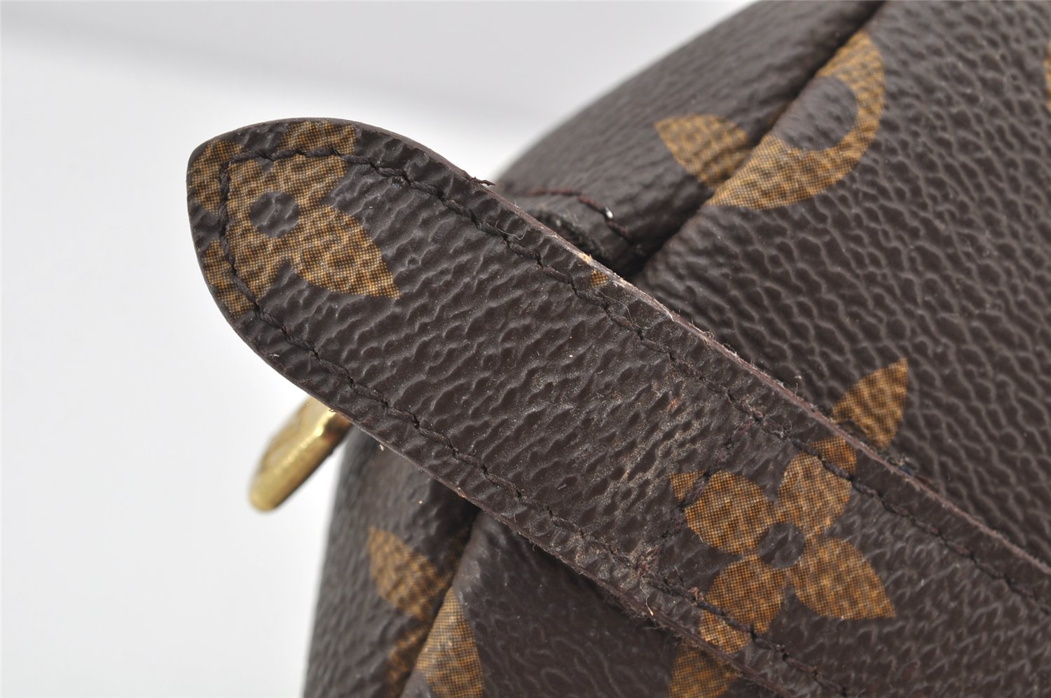 Auth Louis Vuitton Monogram Trousse Demi Ronde 23 Cosmetic Pouch LV Junk 4037K