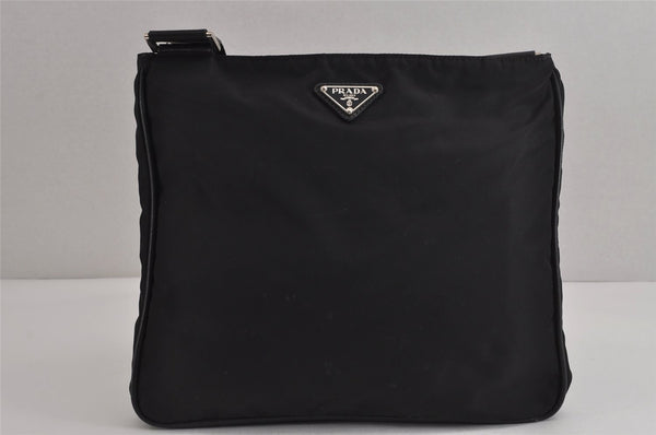 Authentic PRADA Nylon Tessuto Leather Shoulder Cross Body Bag Purse Black 4038J