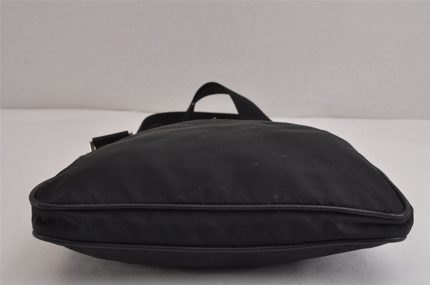 Authentic PRADA Nylon Tessuto Leather Shoulder Cross Body Bag Purse Black 4038J