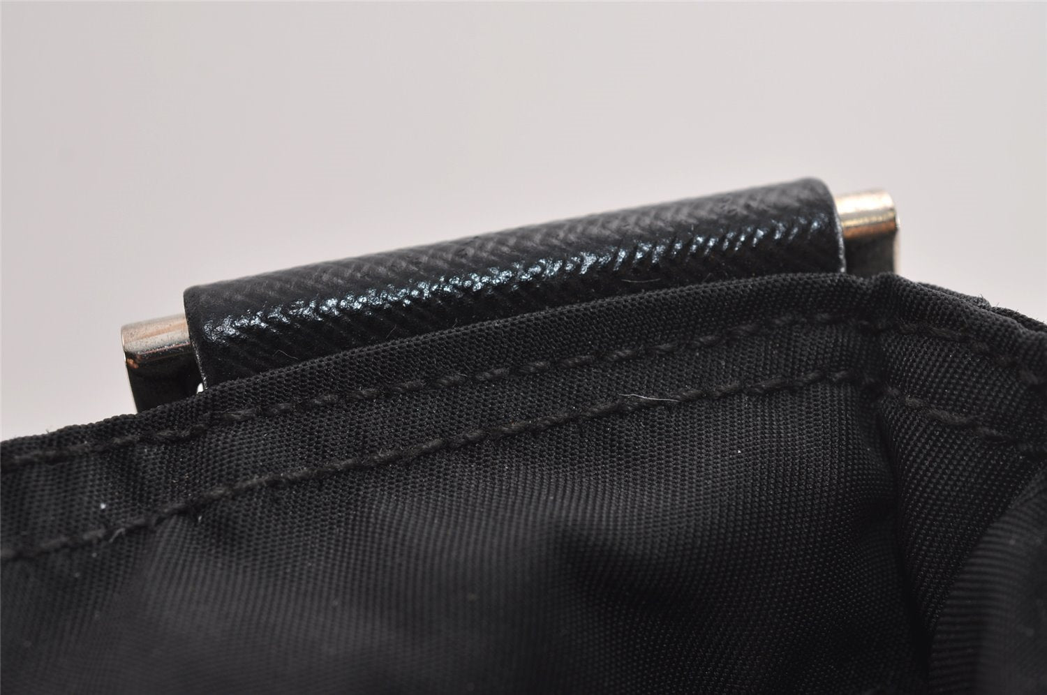 Authentic PRADA Nylon Tessuto Leather Shoulder Cross Body Bag Purse Black 4038J