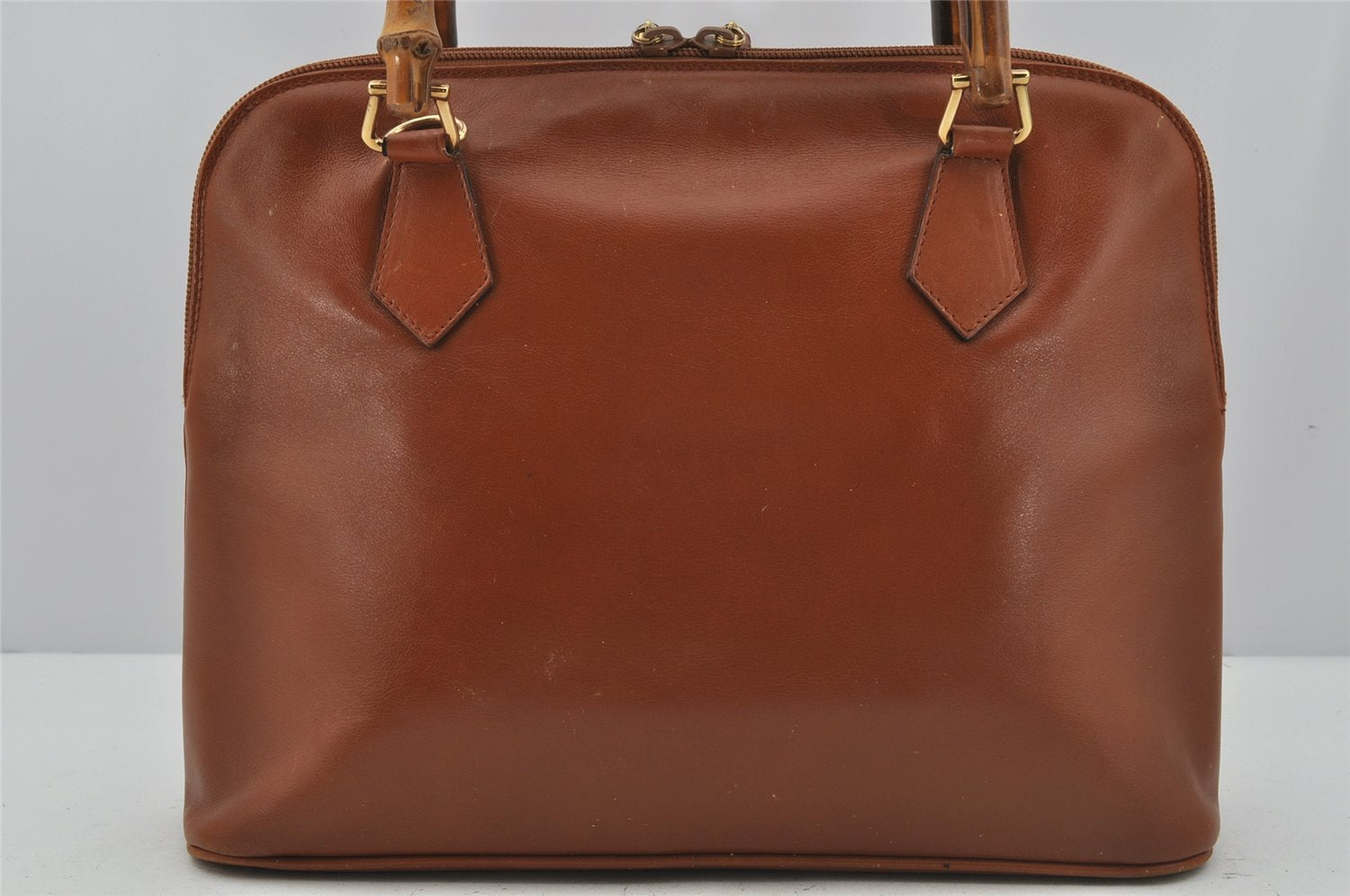 Authentic GUCCI Bamboo 2Way Shoulder Hand Bag Purse Leather Brown Junk 4039J