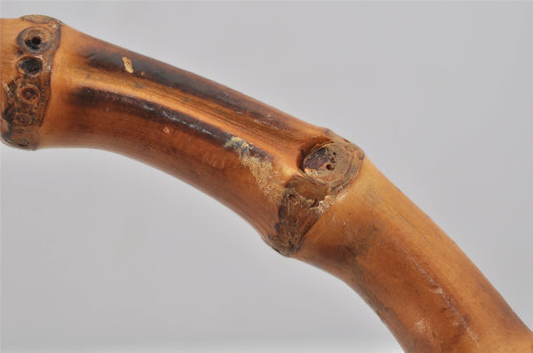 Authentic GUCCI Bamboo 2Way Shoulder Hand Bag Purse Leather Brown Junk 4039J