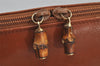 Authentic GUCCI Bamboo 2Way Shoulder Hand Bag Purse Leather Brown Junk 4039J