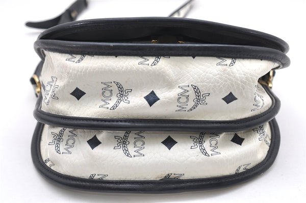 Authentic MCM Vintage Leather Shoulder Cross Body Bag Purse White 4039K