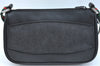 Authentic GUCCI Web Sherry Line Hand Bag Pouch Canvas Leather 92821 Black 4040I