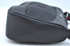 Authentic GUCCI Web Sherry Line Hand Bag Pouch Canvas Leather 92821 Black 4040I