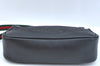 Authentic GUCCI Web Sherry Line Hand Bag Pouch Canvas Leather 92821 Black 4040I