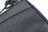Authentic GUCCI Web Sherry Line Hand Bag Pouch Canvas Leather 92821 Black 4040I