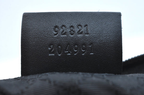 Authentic GUCCI Web Sherry Line Hand Bag Pouch Canvas Leather 92821 Black 4040I