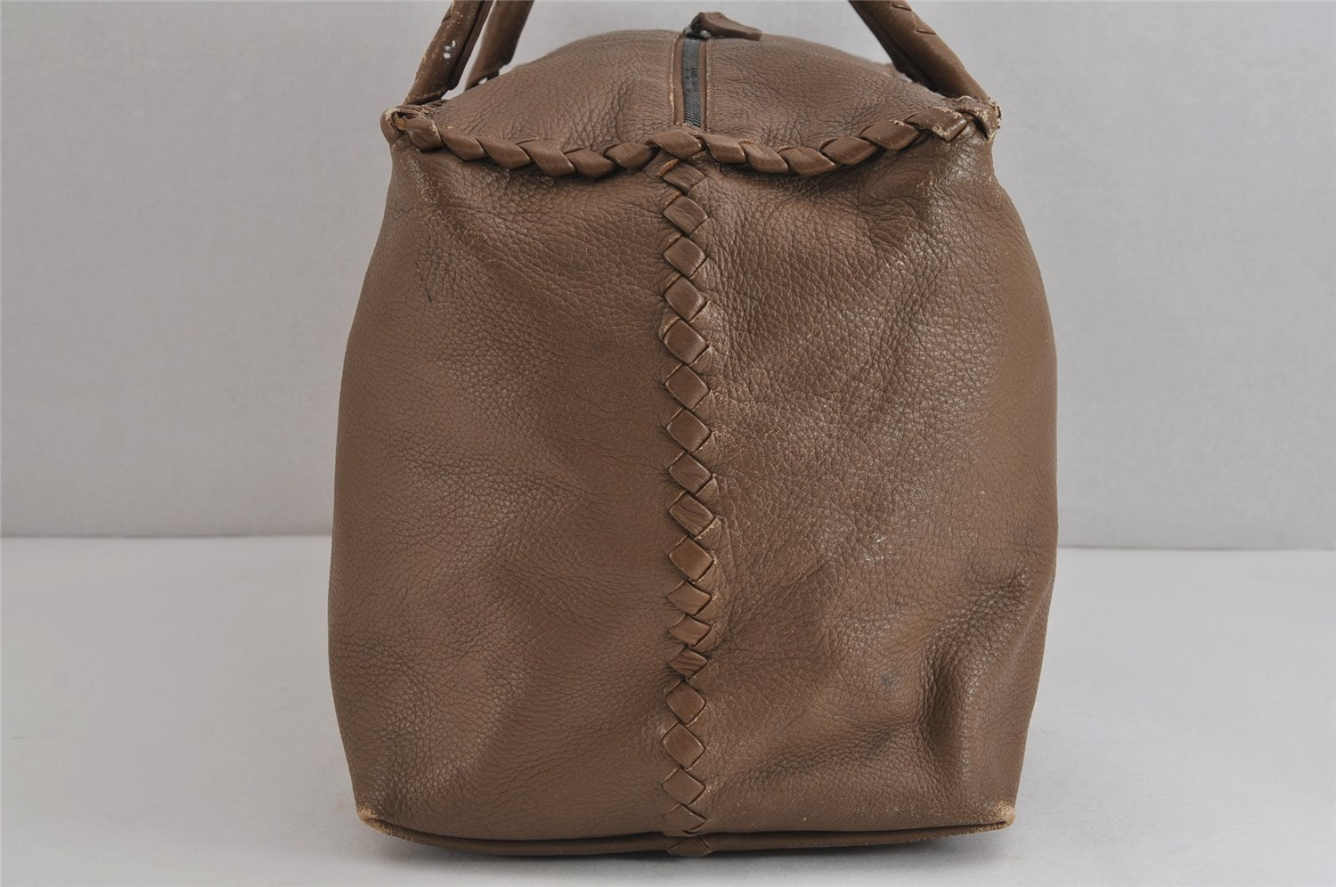 Authentic BOTTEGA VENETA Vintage Leather Boston Hand Bag Brown 4041J