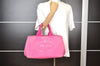 Authentic PRADA Canapa M Vintage Canvas Tote Hand Bag Pink 4042I