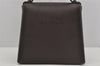 Authentic Salvatore Ferragamo Gancini Rubber Hand Bag Purse Brown 4042J