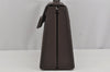 Authentic Salvatore Ferragamo Gancini Rubber Hand Bag Purse Brown 4042J