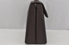 Authentic Salvatore Ferragamo Gancini Rubber Hand Bag Purse Brown 4042J