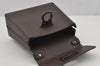 Authentic Salvatore Ferragamo Gancini Rubber Hand Bag Purse Brown 4042J