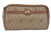 Authentic Christian Dior Honeycomb Pouch Purse PVC Leather Brown 4042K