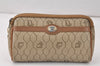 Authentic Christian Dior Honeycomb Pouch Purse PVC Leather Brown 4042K