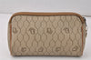 Authentic Christian Dior Honeycomb Pouch Purse PVC Leather Brown 4042K