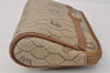 Authentic Christian Dior Honeycomb Pouch Purse PVC Leather Brown 4042K