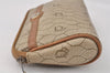 Authentic Christian Dior Honeycomb Pouch Purse PVC Leather Brown 4042K