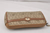 Authentic Christian Dior Honeycomb Pouch Purse PVC Leather Brown 4042K