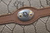 Authentic Christian Dior Honeycomb Pouch Purse PVC Leather Brown 4042K