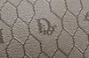 Authentic Christian Dior Honeycomb Pouch Purse PVC Leather Brown 4042K