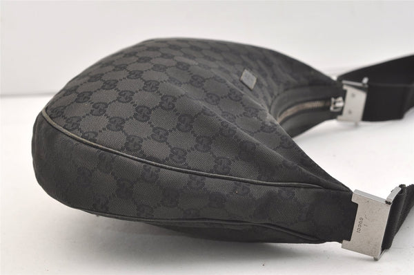 Authentic GUCCI Shoulder Cross Body Bag GG Canvas Leather 122790 Black 4043J