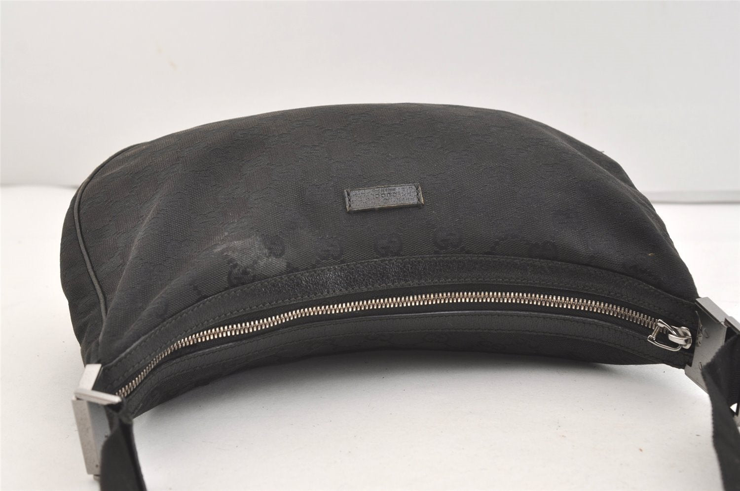 Authentic GUCCI Shoulder Cross Body Bag GG Canvas Leather 122790 Black 4043J