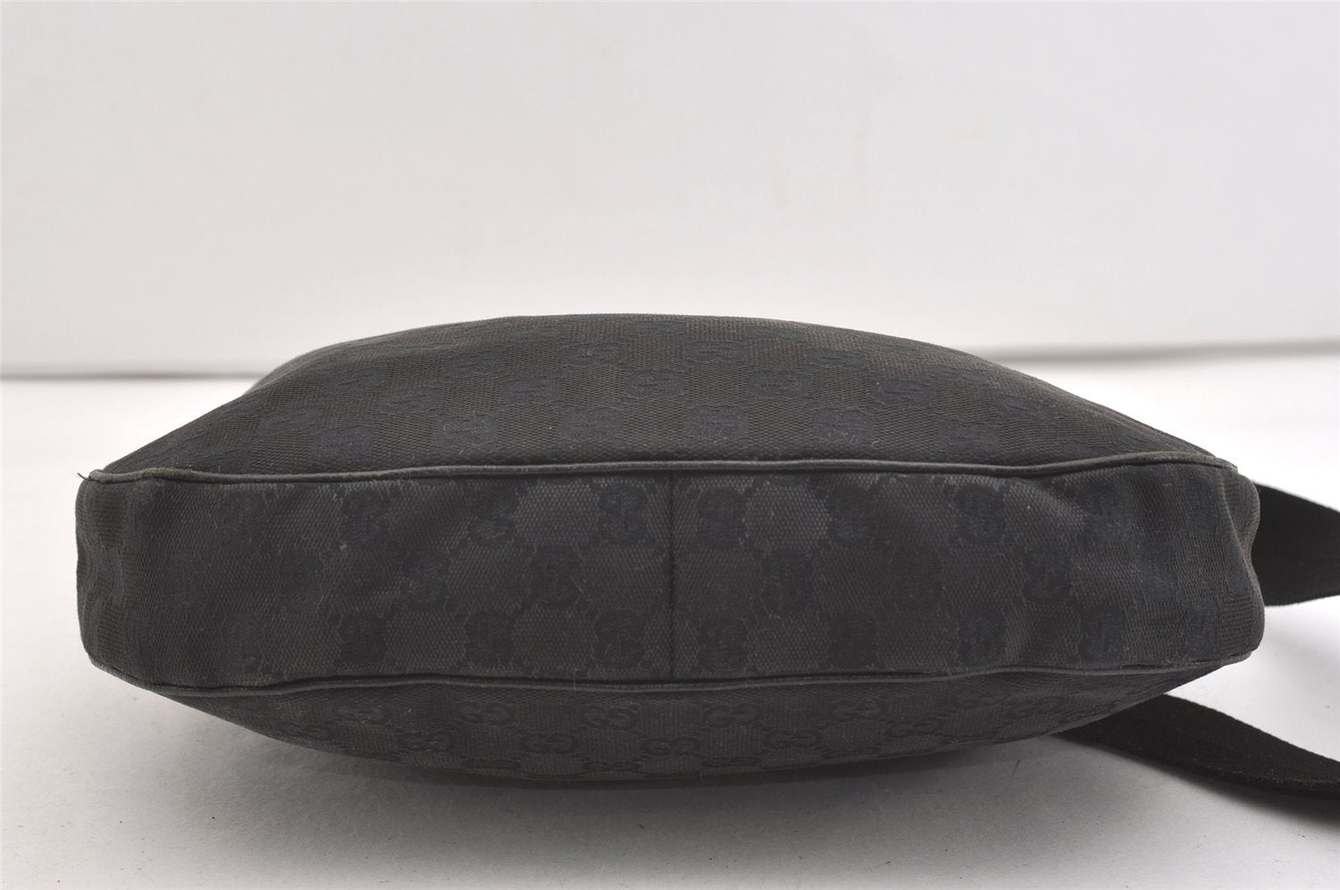 Authentic GUCCI Shoulder Cross Body Bag GG Canvas Leather 122790 Black 4043J