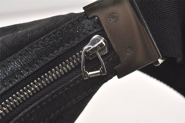 Authentic GUCCI Shoulder Cross Body Bag GG Canvas Leather 122790 Black 4043J