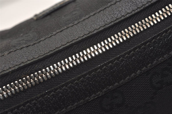 Authentic GUCCI Shoulder Cross Body Bag GG Canvas Leather 122790 Black 4043J