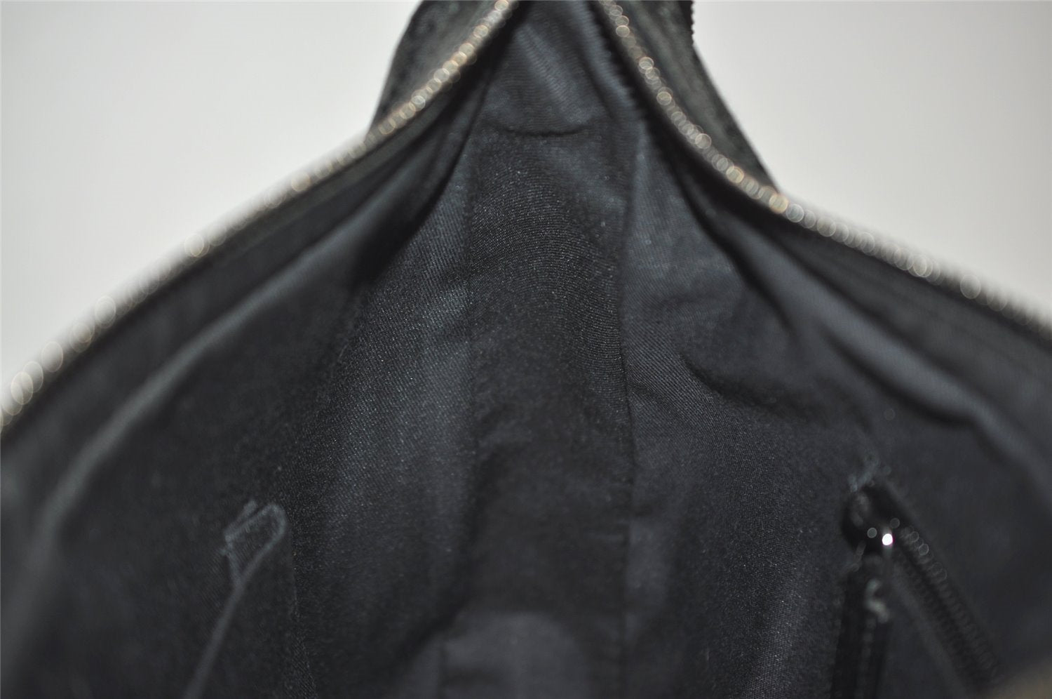 Authentic GUCCI Shoulder Cross Body Bag GG Canvas Leather 122790 Black 4043J