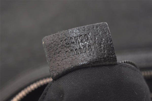 Authentic GUCCI Shoulder Cross Body Bag GG Canvas Leather 122790 Black 4043J