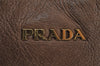 Authentic PRADA Vintage Leather Nappa Shoulder Hand Tote Bag Brown 4044J