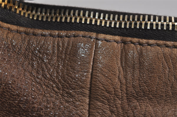 Authentic PRADA Vintage Leather Nappa Shoulder Hand Tote Bag Brown 4044J