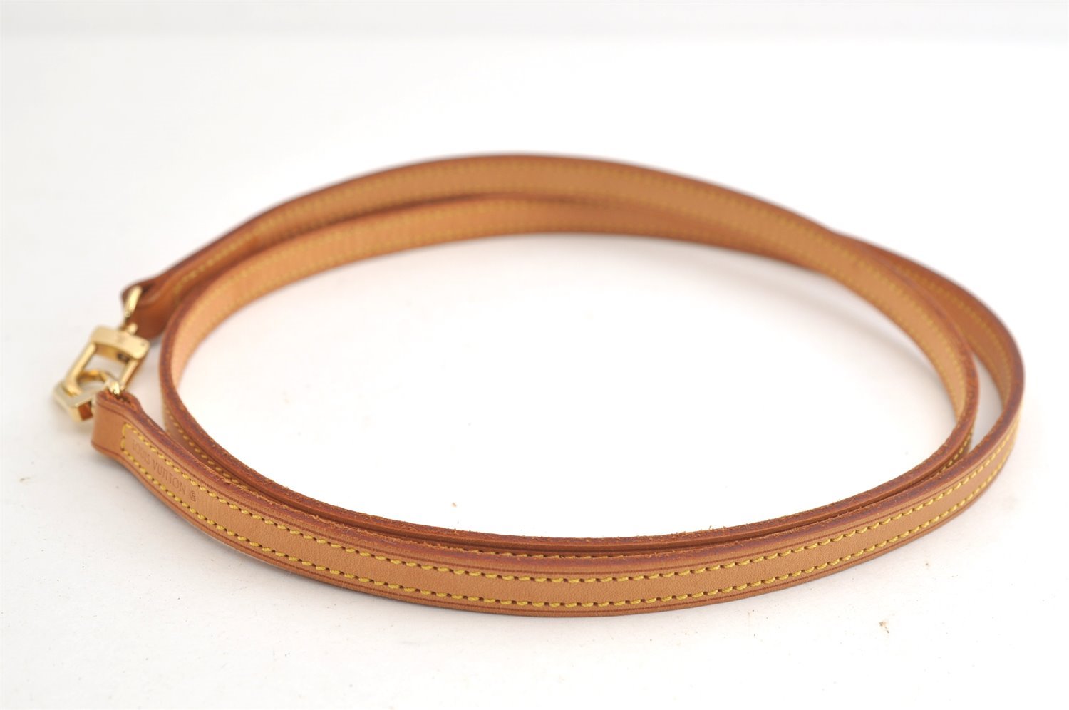 Authentic Louis Vuitton Leather Shoulder Strap Beige 47.2