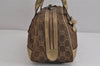 Authentic GUCCI Princy Ribbon GG Canvas Leather Hand Bag 161720 Gold 4045J