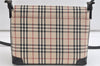 Authentic BURBERRY Nova Check Shoulder Cross Body Bag Canvas Leather Beige 4045K