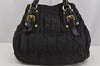 Auth PRADA Tessuto Gaufre Nylon Leather 2Way Shoulder Hand Tote Bag Black 4046J